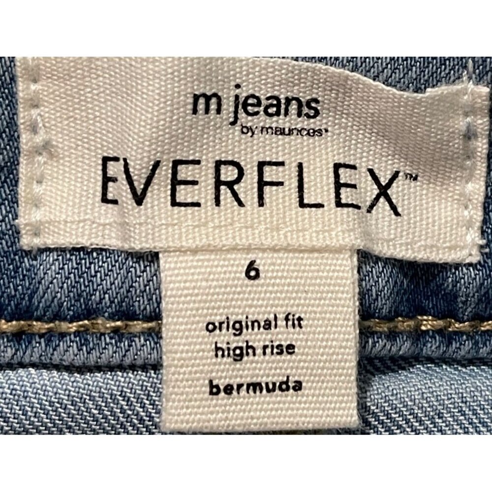 Everflex Womens High-Rise Super Stretch Denim Bermuda Shorts Size 6 - Picture 5 of 6